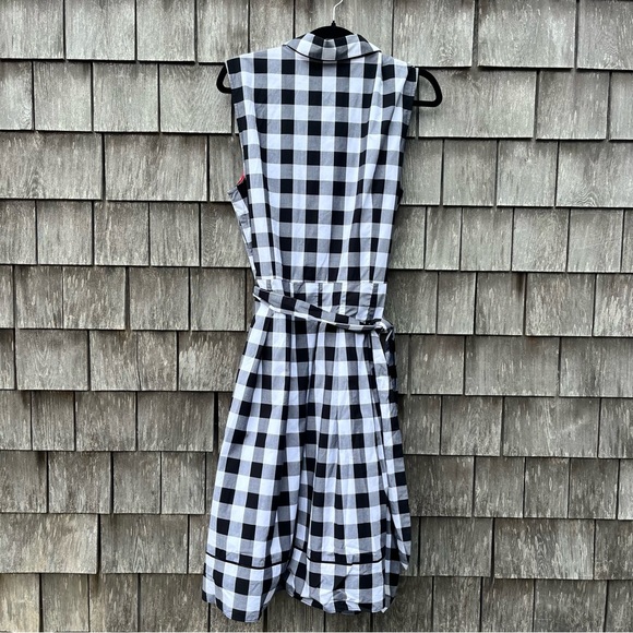 NWT Talbots x Oprah Magazine Black & White Sleeveless Button Tie Front Sundress - Picture 9 of 9